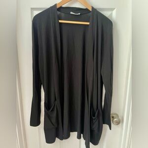 Zenana, size 2x, long sleeve super soft black cardigan with pockets.